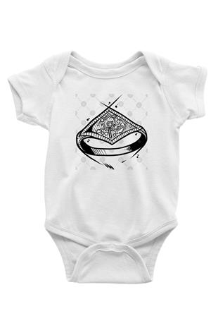 Dark Souls Baskılı Beyaz Unisex Bebek Body - Zıbın