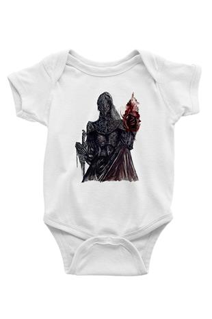 Dark Souls Baskılı Beyaz Unisex Bebek Body - Zıbın
