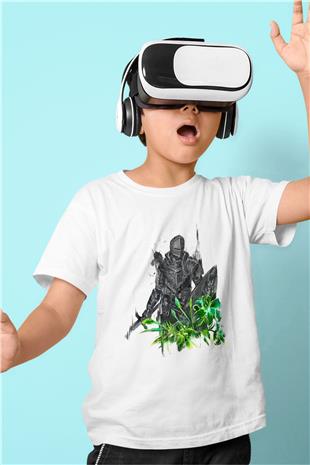 Dark Souls Baskılı Beyaz Unisex Beyaz Çocuk Tişört - Tshirt
