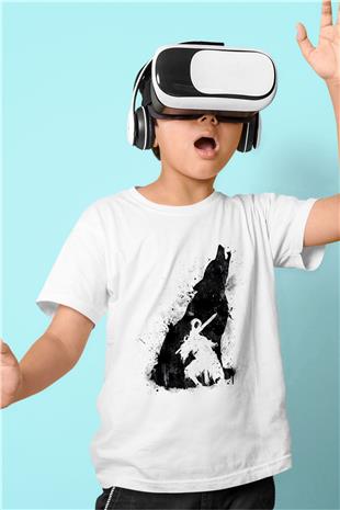 Dark Souls Baskılı Beyaz Unisex Beyaz Çocuk Tişört - Tshirt