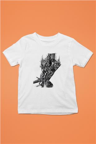 Dark Souls Baskılı Beyaz Unisex Beyaz Çocuk Tişört - Tshirt