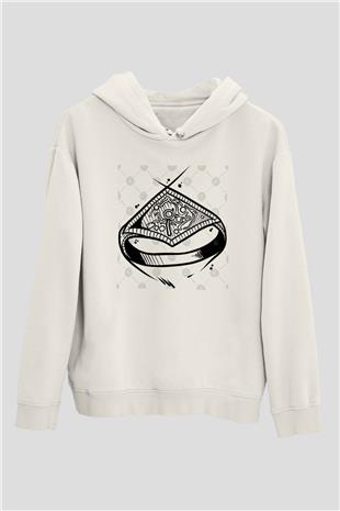 Dark Souls Baskılı Beyaz Unisex Kapüşonlu Sweatshirt