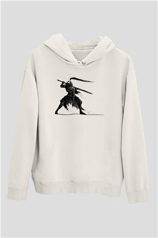 Dark Souls Baskılı Beyaz Unisex Kapüşonlu Sweatshirt