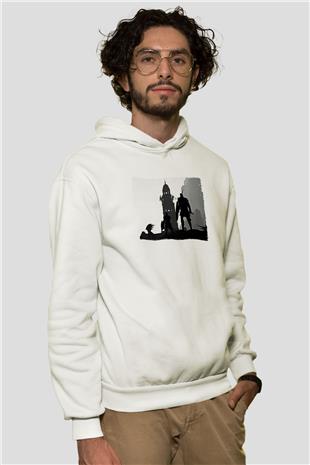 Dark Souls Baskılı Beyaz Unisex Kapüşonlu Sweatshirt