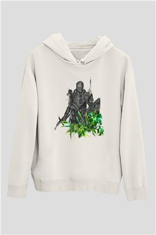 Dark Souls Baskılı Beyaz Unisex Kapüşonlu Sweatshirt