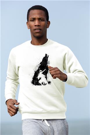 Dark Souls Baskılı Beyaz Unisex Sweatshirt