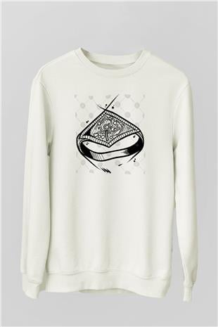 Dark Souls Baskılı Beyaz Unisex Sweatshirt