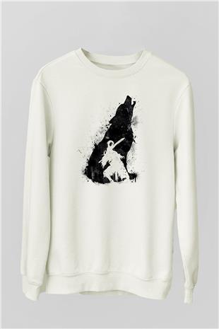 Dark Souls Baskılı Beyaz Unisex Sweatshirt