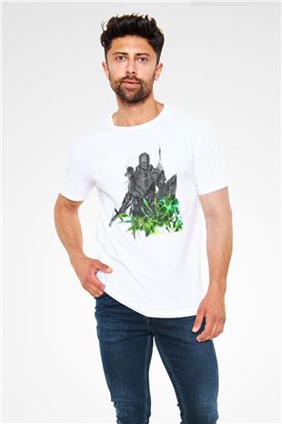 Dark Souls Baskılı Unisex Beyaz Tişört - Tshirt