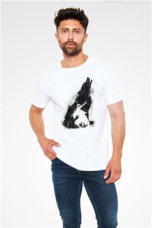 Dark Souls Baskılı Unisex Beyaz Tişört - Tshirt