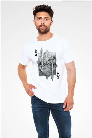 Dark Souls Baskılı Unisex Beyaz Tişört - Tshirt