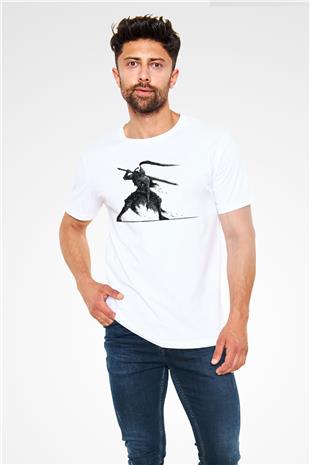 Dark Souls Baskılı Unisex Beyaz Tişört - Tshirt