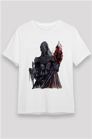 Dark Souls Baskılı Unisex Beyaz Tişört - Tshirt