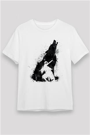 Dark Souls Baskılı Unisex Beyaz Tişört - Tshirt