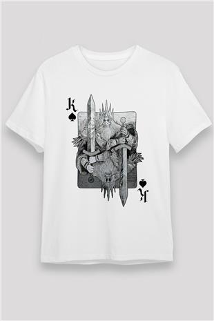 Dark Souls Baskılı Unisex Beyaz Tişört - Tshirt