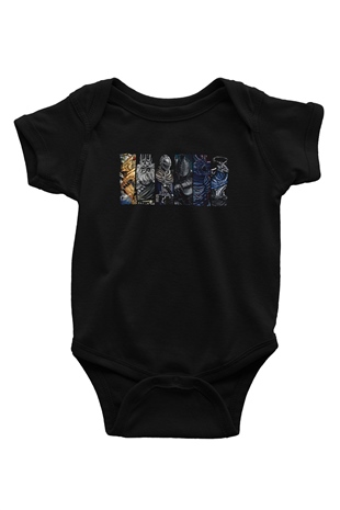 Dark Souls Baskılı Unisex Siyah Bebek Body - Zıbın
