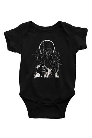 Dark Souls Baskılı Unisex Siyah Bebek Body - Zıbın