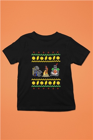 Dark Souls Baskılı Unisex Siyah Çocuk Tişört - Tshirt