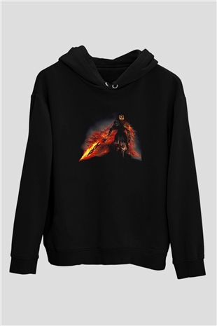 Dark Souls Baskılı Unisex Siyah Kapüşonlu Sweatshirt