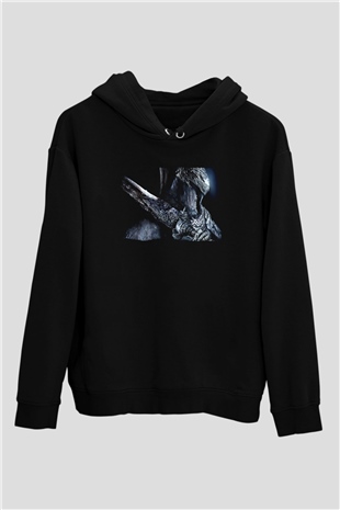 Dark Souls Baskılı Unisex Siyah Kapüşonlu Sweatshirt