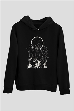 Dark Souls Baskılı Unisex Siyah Kapüşonlu Sweatshirt