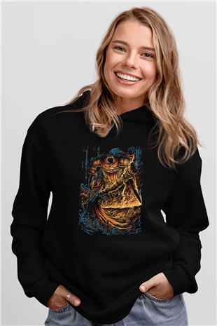 Dark Souls Baskılı Unisex Siyah Kapüşonlu Sweatshirt