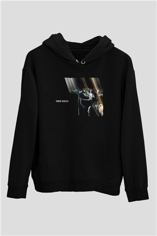 Dark Souls Baskılı Unisex Siyah Kapüşonlu Sweatshirt