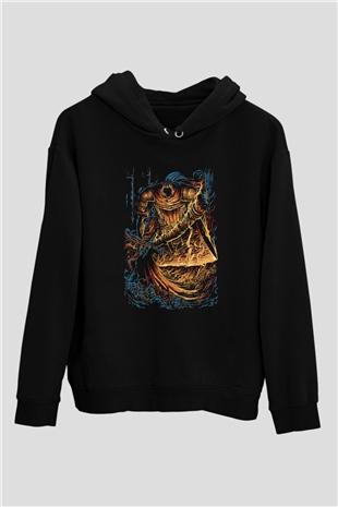 Dark Souls Baskılı Unisex Siyah Kapüşonlu Sweatshirt