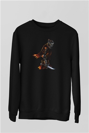 Dark Souls Baskılı Unisex Siyah Sweatshirt