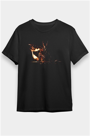 Dark Souls Baskılı Unisex Siyah Tişört - Tshirt
