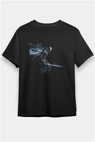 Dark Souls Baskılı Unisex Siyah Tişört - Tshirt