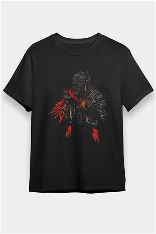 Dark Souls Baskılı Unisex Siyah Tişört - Tshirt