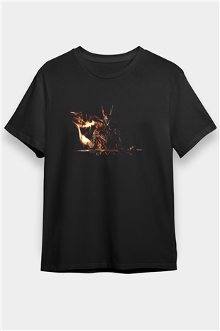 Dark Souls Baskılı Unisex Siyah Tişört - Tshirt