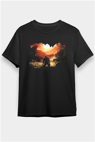 Dark Souls Baskılı Unisex Siyah Tişört - Tshirt
