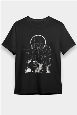 Dark Souls Baskılı Unisex Siyah Tişört - Tshirt