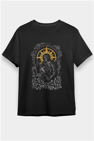Dark Souls Baskılı Unisex Siyah Tişört - Tshirt