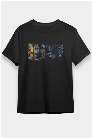 Dark Souls Baskılı Unisex Siyah Tişört - Tshirt