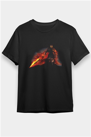 Dark Souls Baskılı Unisex Siyah Tişört - Tshirt