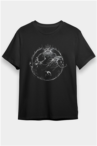 Dark Souls Baskılı Unisex Siyah Tişört - Tshirt