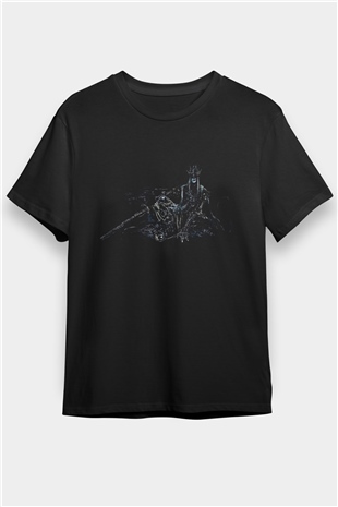 Dark Souls Baskılı Unisex Siyah Tişört - Tshirt