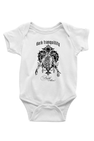 Dark Tranquillity Baskılı Beyaz Unisex Bebek Body - Zıbın
