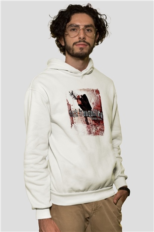 Dark Tranquillity Baskılı Unisex Beyaz Hoodie