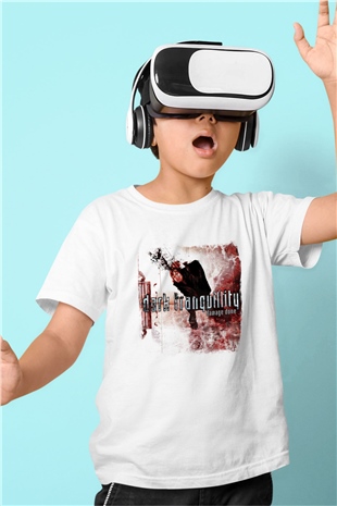Dark Tranquillity Baskılı Unisex Beyaz Çocuk Tişört