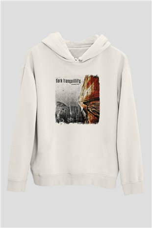 Dark Tranquillity Baskılı Unisex Beyaz Hoodie