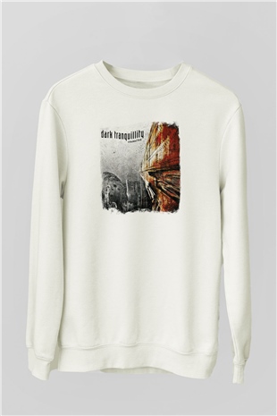 Dark Tranquillity Baskılı Unisex Beyaz Sweatshirt