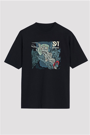 Dark Tranquillity Baskılı Unisex Siyah Oversize Tişört