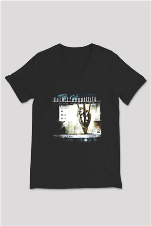 Dark Tranquillity Baskılı Unisex Siyah V Yaka Tişört