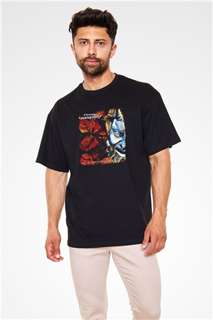 Dark Tranquillity Baskılı Unisex Siyah Oversize Tişört