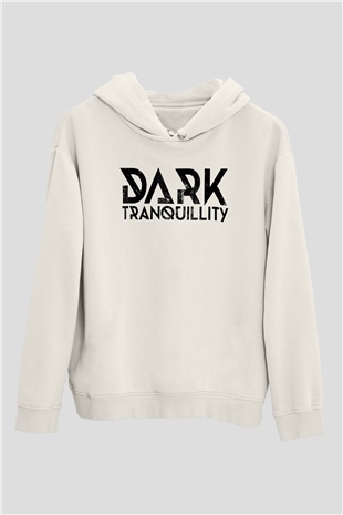 Dark Tranquillity Beyaz Unisex Kapşonlu Sweatshirt