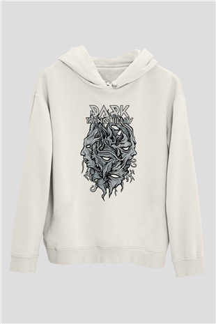 Dark Tranquillity Beyaz Unisex Kapüşonlu Sweatshirt
